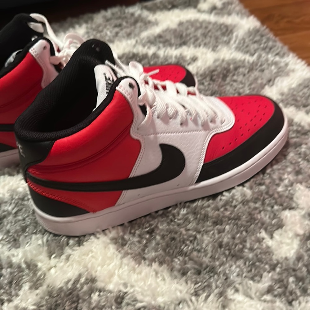 Nike Men's Court Vision Shoes red and black never used size 8.5 men’s